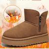 Women's Winter Snow Boots: Thickened Velvet, Warm, Thick-Soled, Side Zipper, Non-Slip, Comfortable Cotton Boots for Students