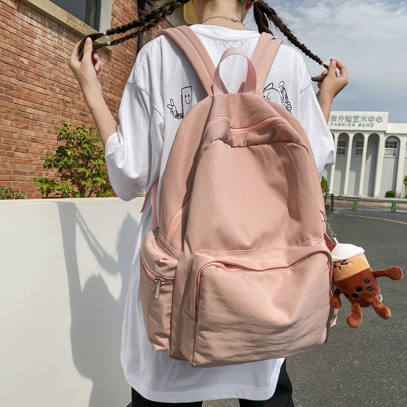 Однотонный простой школьный рюкзак для студентов, японский и корейский повседневный стиль, большая вместимость, ежедневный рюкзак фруктового цвета