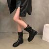 Women Ankle Boots Autumn Fashion Round Toe Buckle Comfortable Non Slip Outdoor Short Boots Retro Mid-calf Boots