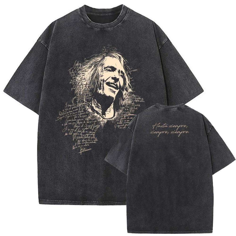 Rock Band EXTREMODURO Tour Vintage Washed Tshirt Men Fashion Hip Hop Street T Shirt Male Gothic Retro Oversized T Shirts