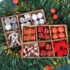 24Pcs/set Glitter Christmas Ball Ornament Set Colorful Christmas Hanging Ornaments  New Year Party