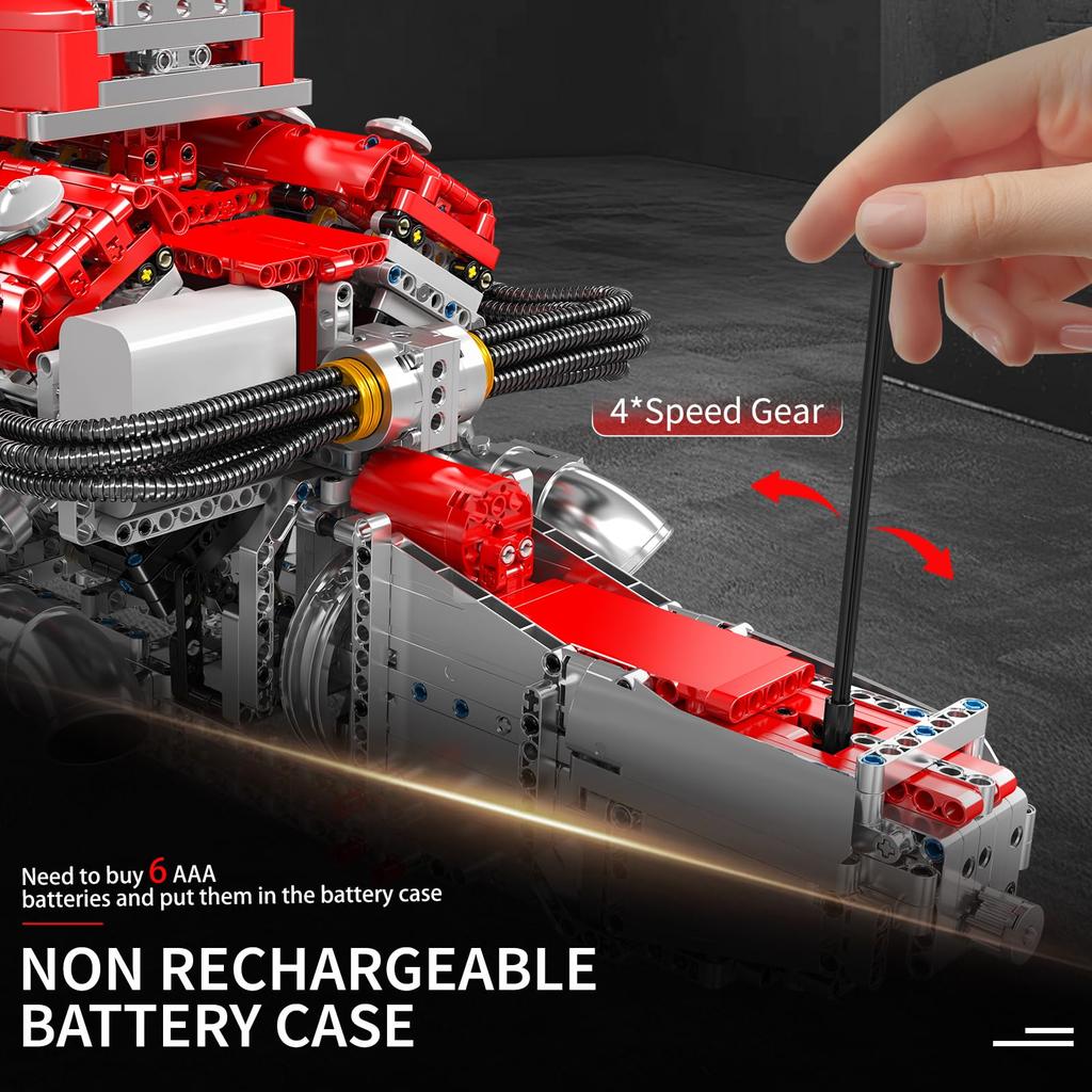 Mould King 10169 MOC Technic V12 Рядный Бензиновый Двигатель Комплект Цилиндрового Блока, Технология Двигателя Спортивный Автомобиль Электродвигатель Блок Привода - Включает