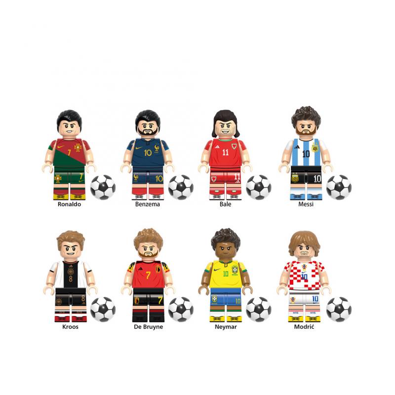 8 шт. Фигурки футболистов Чемпионата мира, Строительные блоки, Детские игрушки
