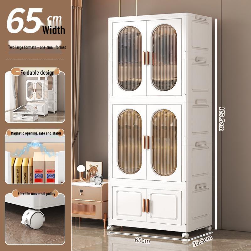 No-Installation Child's Wardrobe: Durable, Multi-Layer Folding Storage Cabinet