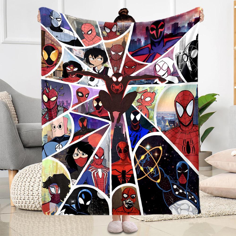 1pc Spider-Man City blanket Soft and Warm for Sofa Office Camping Travel Livingroom Great Gift for Friends and Family Comfortable