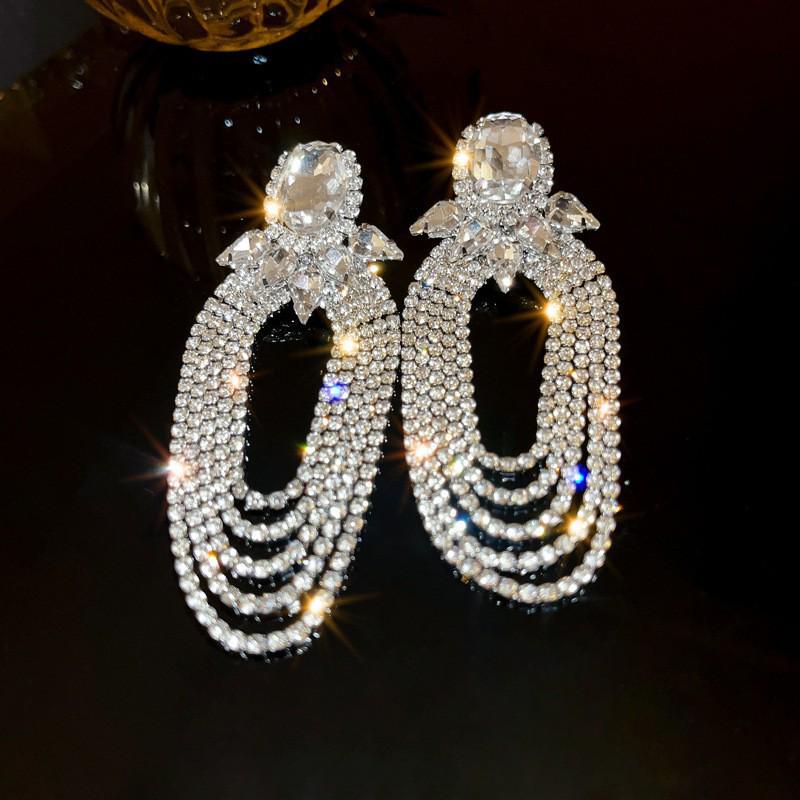 Серьги-кисточки с бриллиантами в виде цветков «Серебряная игла» класса люкс 2025 - Элегантный европейский и американский стиль для женщин