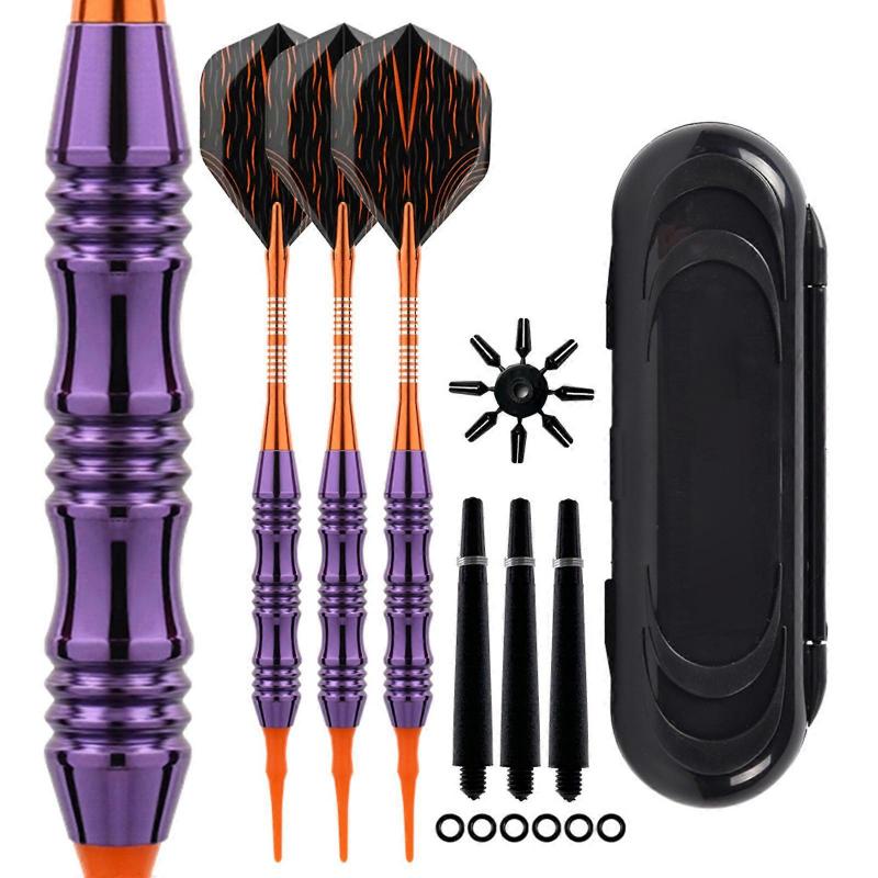 1Set Professional Soft Tip Darts Set 20g Soft Electronic Darts Needle Set with Carrying Case for Indoor Dartboard Game