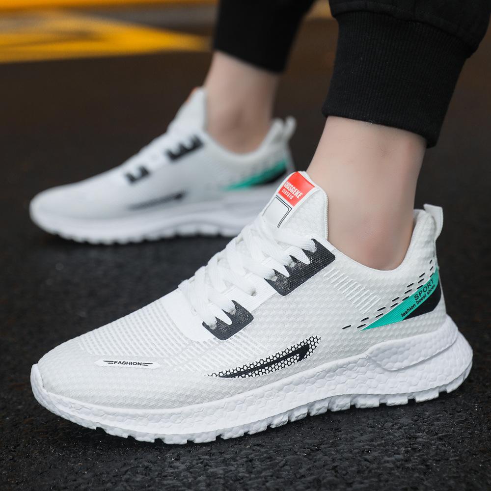 Breathable Fly-woven Men's Shoes Summer Casual Sports Shoes Little White Shoes Men's Versatile and Lightweight Mesh Sports Style