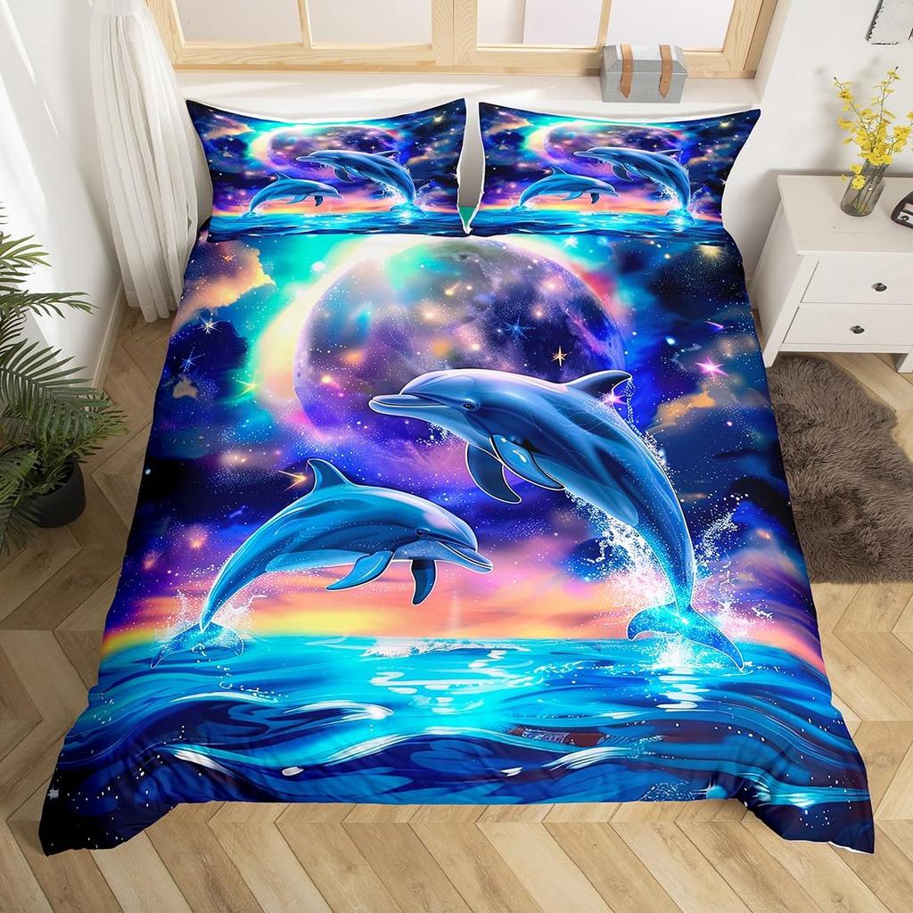 Ocean Life Duvet Cover Sets for Kids Teens Queen Size Lightweight Down Quilt Covers 2 Pillowcases 1 Comforter Cover No Comforter