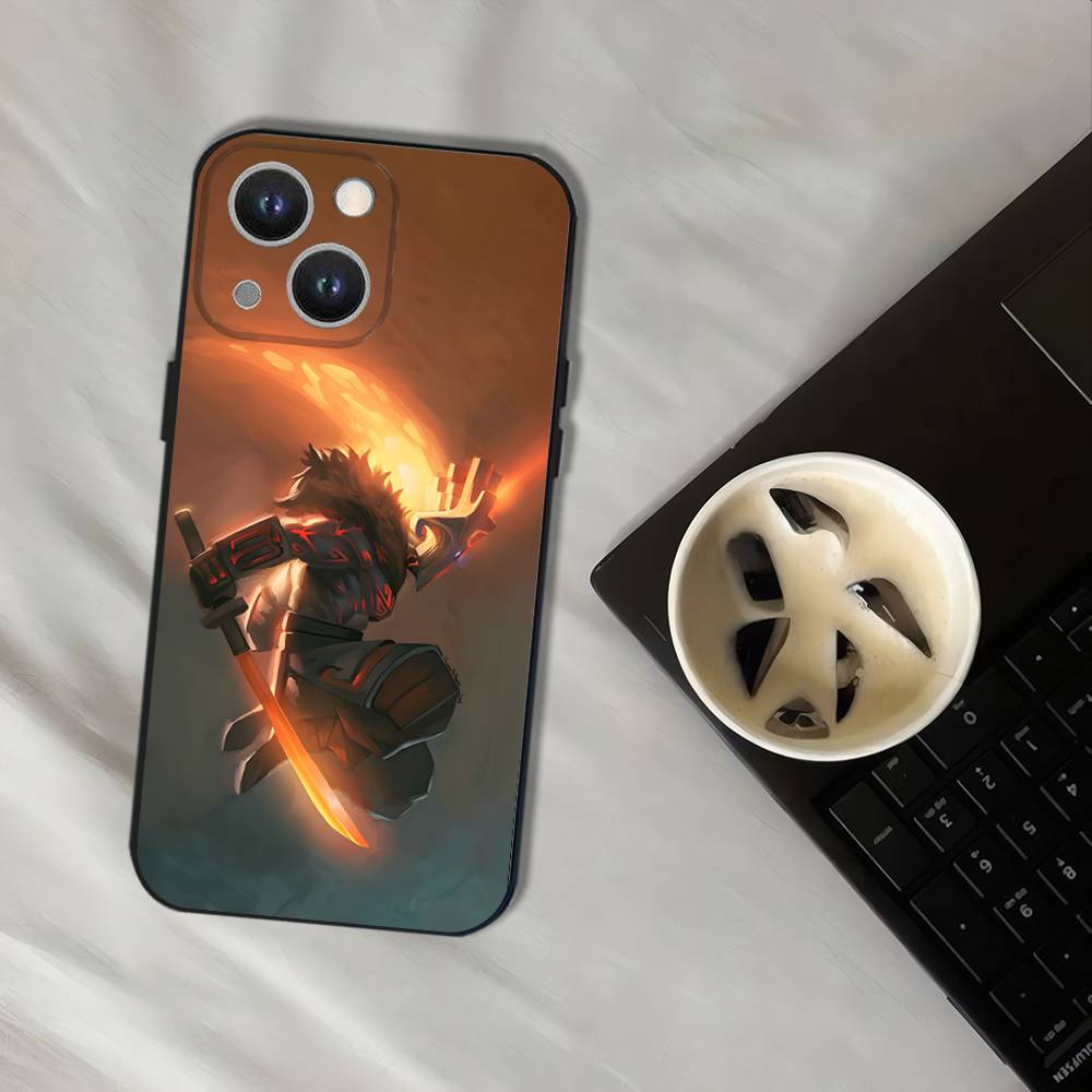 D-Dota 2 Крутой Игровой износостойкий Чехол для Телефона Для iPhone 17,16,15,14,13,12,11,Pro,XS,Max,XR,Plus,E,SE4,Mini Черный Мягкий Чехол