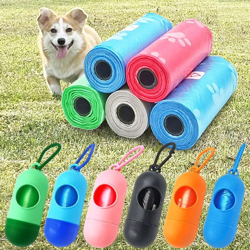 Pet Print Trash Bag Pill Dog Poop Bag Cat Poop Bag Capsule Pet Trash Bag Dispenser