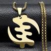 Этнические цепочки-ожерелья Adinkra Gye Nyame для женщин и мужчин, нержавеющая сталь, серебристый цвет, Гана, африканские украшения на шею N8088S02