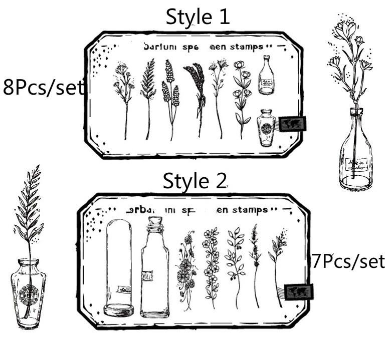 Набор деревянных печатей, ваза для растений, серия, дневник, альбом, ручная книга, набор декоративных печатей