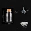 5-10pcs Small Mini Glass Bottles Jars with Cork Stoppers, 100pcs Eye Screws and 1pcs Small Funnels DIY Jewelry Making