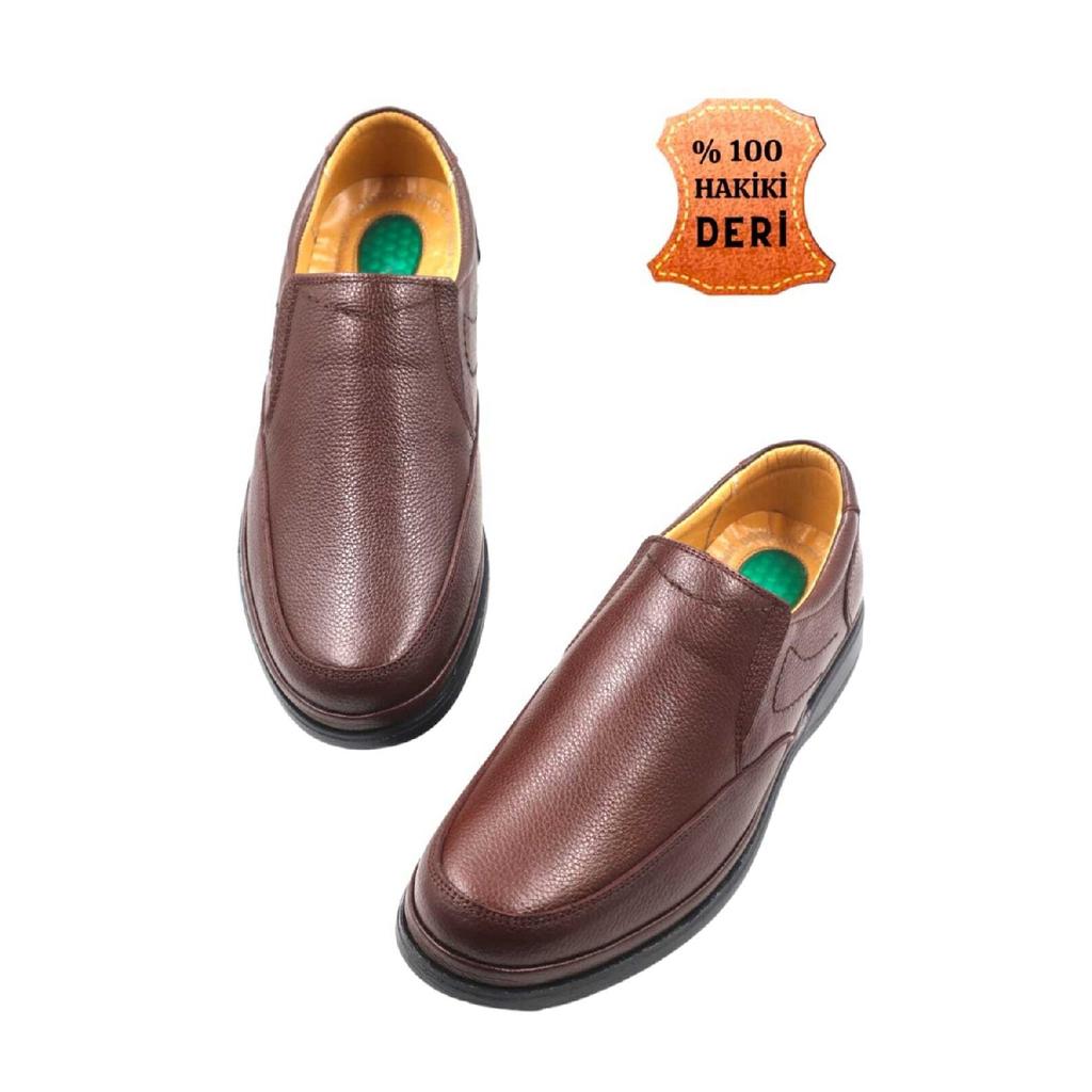 Мужские повседневные туфли для папы из натуральной кожи с ортопедической гелевой подошвой и внутренней внутренней поверхностью