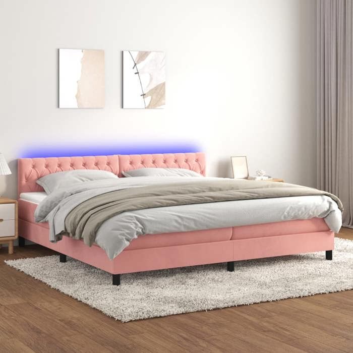 Maison Exclusive - Sommier à lattes de lit avec matelas et LED Rose 200x200 cm