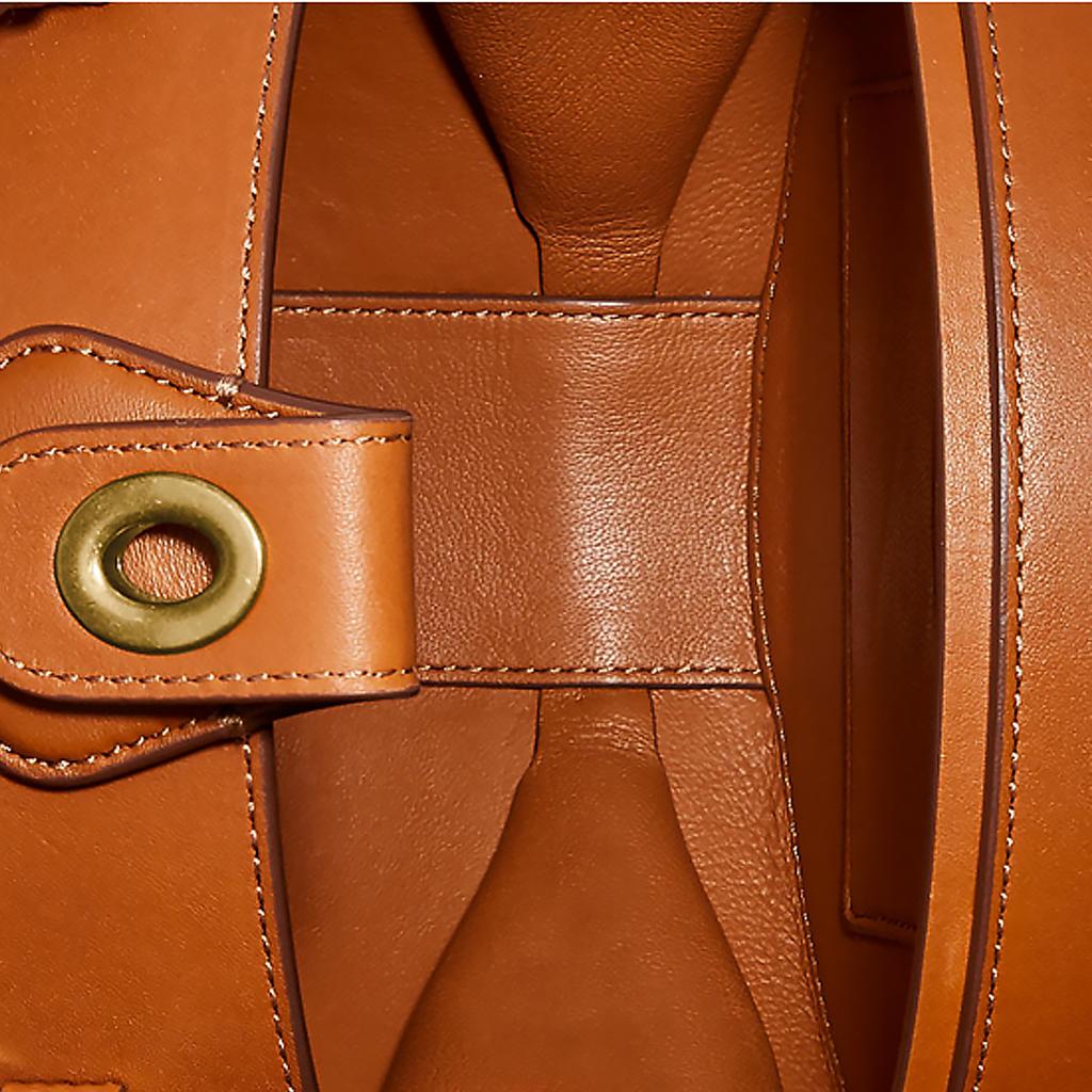 Coach City Blocks Minimalist Round Leather Shoulder Tote Bag Small Women handbags Brown C0302-B4RYP
