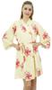 Bimba Women Short Satin Robe Velvet Belt Getting Ready Bridesmaid Robe