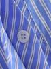 2025 Spring Women's European & American Style Blue Striped Shirt with Versatile Pocket