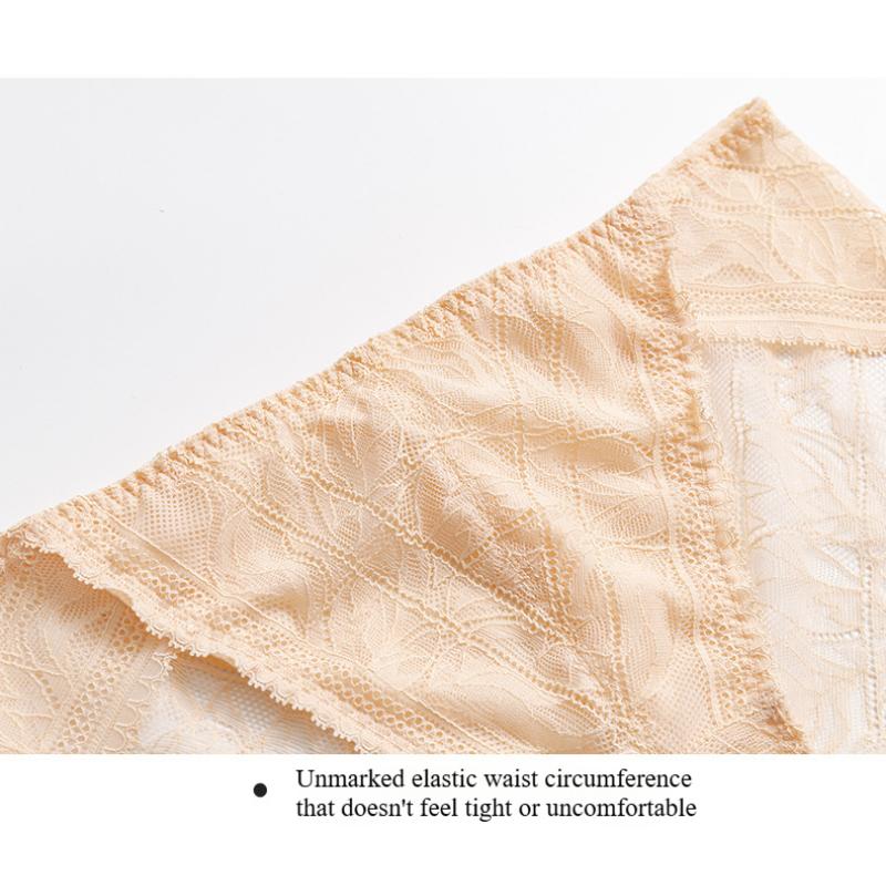 1 Pc Low Waist Sexy Lace Triangle Briefs Silky Smooth and High Elasticity Silk Home Underwear Briefs
