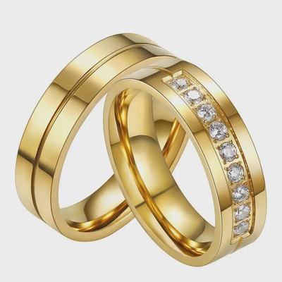 Кольца для пары из титана и нержавеющей стали 18 карат: Модные украшения унисекс