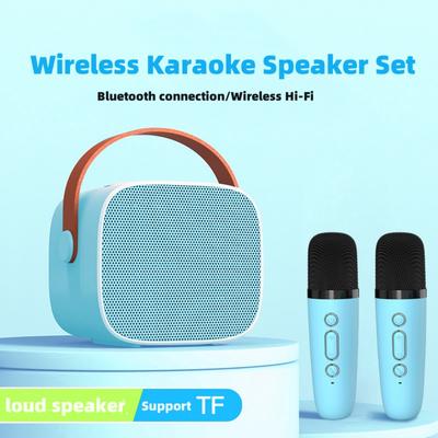 Мини-караоке-машина, Bluetooth-совместимый динамик, 1-2 беспроводных микрофона, набор караоке-динамиков, музыкальный плеер для вечеринки, дома