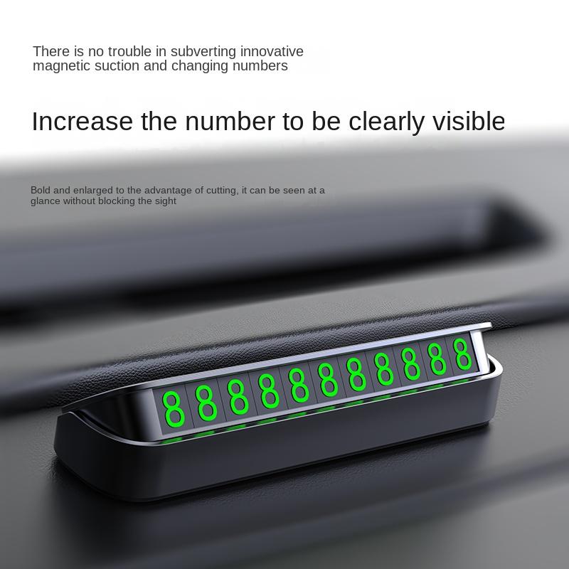 Карточка для временной парковки автомобиля Номер телефона Держатель для телефона в машине Светящаяся табличка для номера телефона Парковка Аксессуары для стайлинга автомобиля