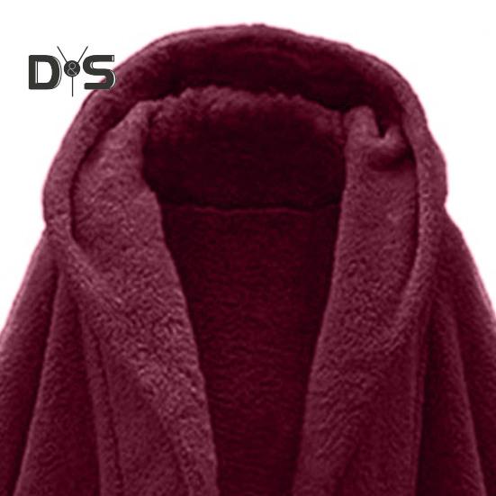 Женское осенне-зимнее плюшевое пальто с капюшоном, длинными рукавами и открытой передней частью, однотонная флисовая куртка, утепленная теплая верхняя одежда