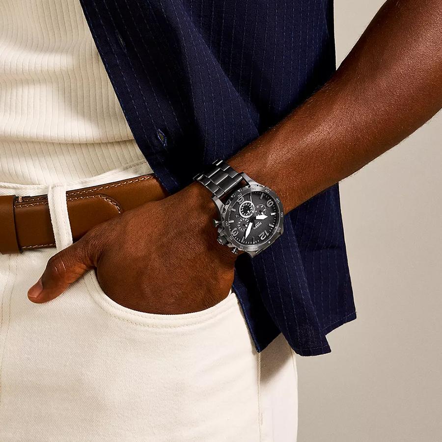 Fossil Мужские кварцевые часы - Корпус и ремешок из нержавеющей стали, Аналоговый дисплей, Подходят для повседневной/спортивной носки в различных ситуациях JR1437