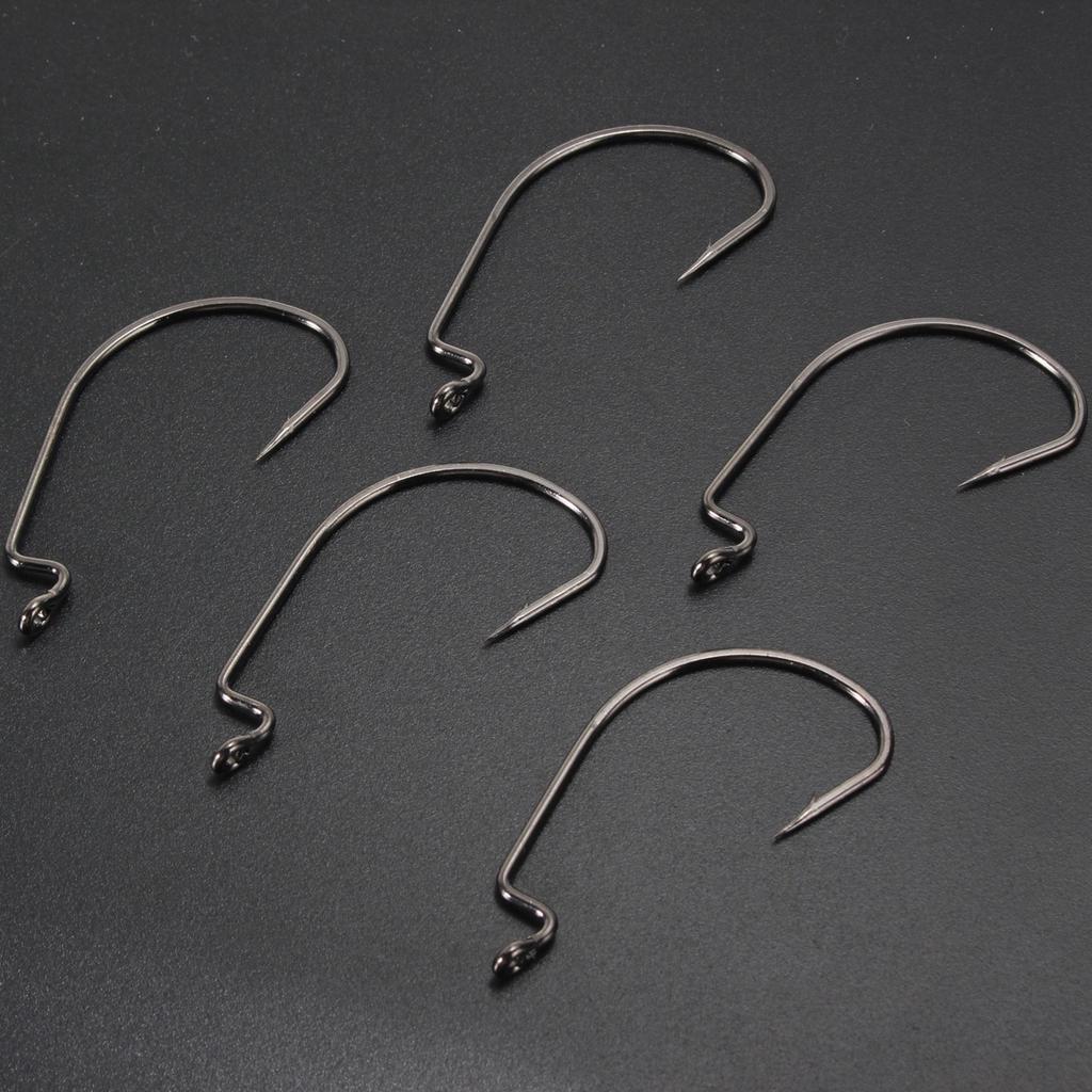 100 шт. червячный крючок, большой рыболовный крючок, рыболовный крючок из высокоуглеродистой стали, большие крючки для окуня, терминальные снасти