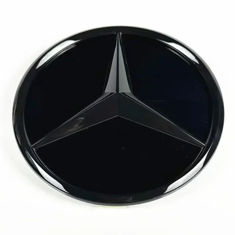 XJBIQ1 New For Mercedes Benz 3d Chrome Black Star Logo Car Front Grille Emblem For Mercedes Benz W205 W212 W207 A B C E SLK GLK CLA CLS