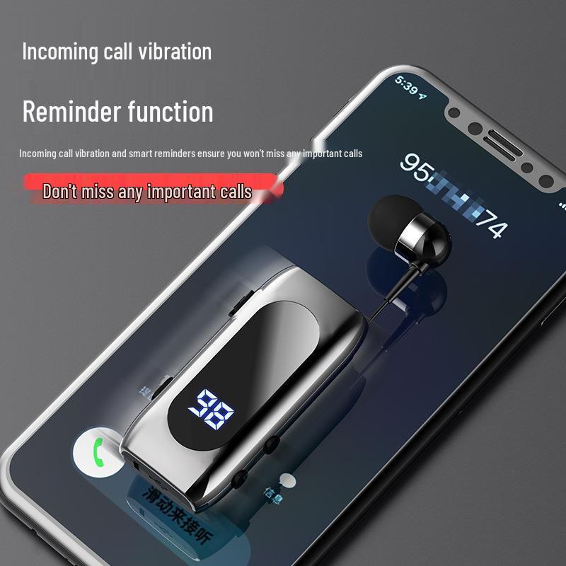 Беспроводные спортивные Bluetooth-наушники K55: Выдвижной, С шумоподавлением, На клипсе с вибрацией, Сверхдлительное время ожидания