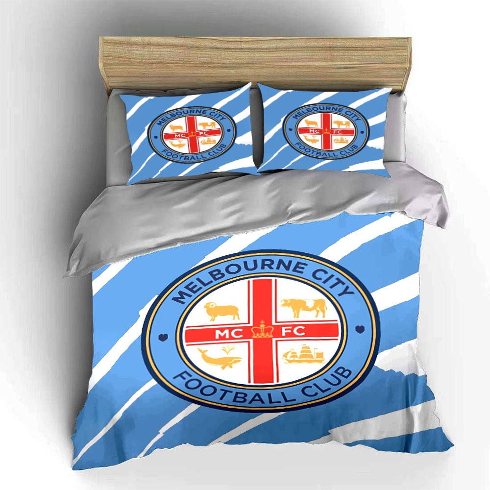 Melbourne City FC Bedding Set Bedding Duvet Cover Set Duvet Cover Pillowcases  (1 * Duvet Cover 2 * Pillowcases, without duvet insert)