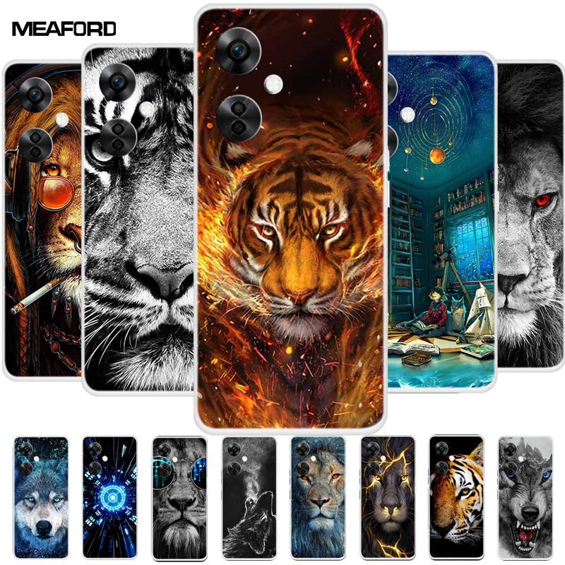 For OnePlus Nord CE 3 Lite 5G Cases Wolf Clear Soft TPU Silicone Phone Cover For One Plus Nord CE 3 5G Case Transparent Etui