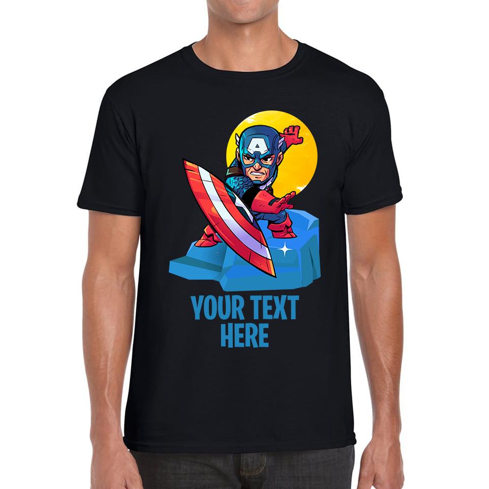 Personalised Captain America Unisex Mens T Shirt Womens Tops Tees
