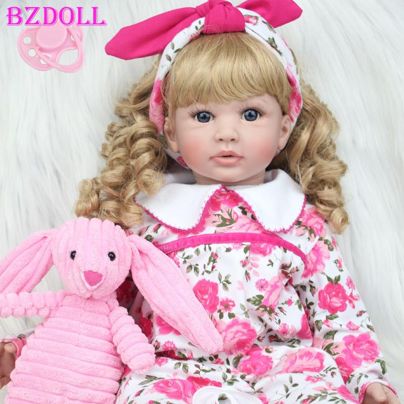 BZDOLL 60 см Мягкая силиконовая кукла Reborn, игрушки как настоящая виниловая принцесса для малышей, живая Bebe для девочек Bonecas, детский подарок на день рождения