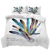 Feather Duvet Cover Vaned Types and Natal Contour Flight Bird Feathers Animal Skin Element Print King Size Polyester Qulit Cover