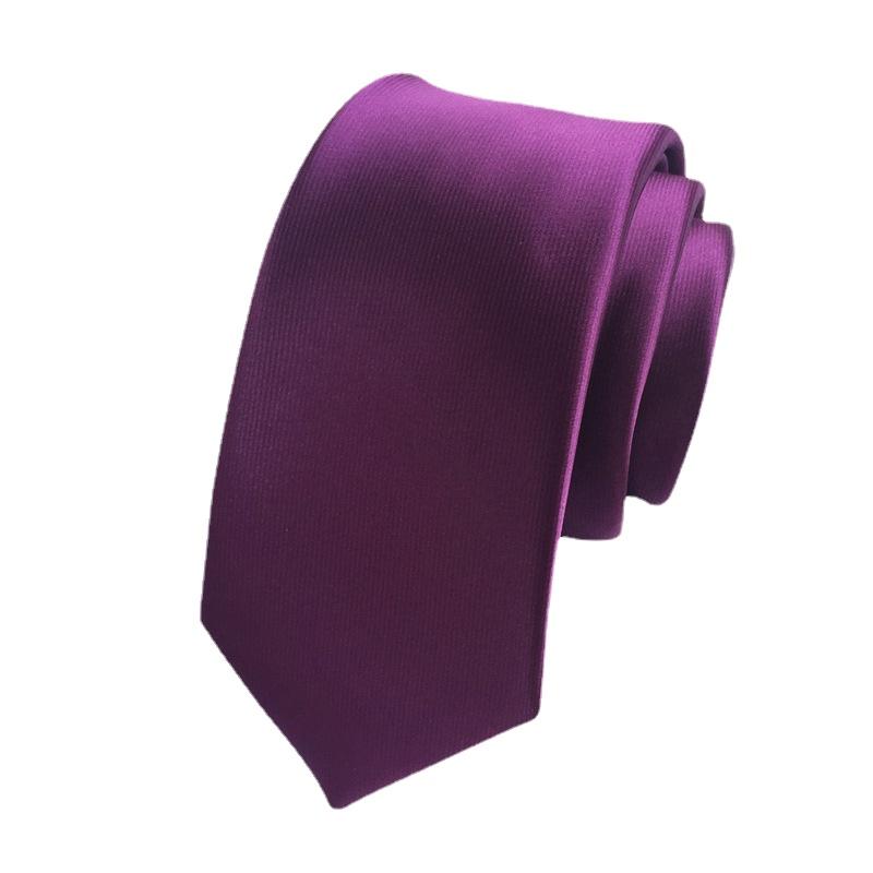 Cozy Up Solid Color Tie Men Thin and Narrow Version Formal Dress Business Wedding 148x6x3.5cm