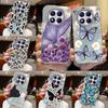 Красочный градиентный фиолетовый бабочка леопардовый принт для Xiaomi Redmi Note 14 Pro 5G чехлы для телефонов чехол мягкий силиконовый бампер жесткий ПК задняя крышка