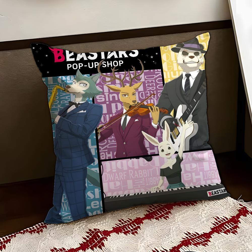 Мультяшная наволочка BEASTARS, двусторонняя, мягкая, прочная, для подушки, для дома, автомобиля, многоцелевая, для ежедневного комфорта