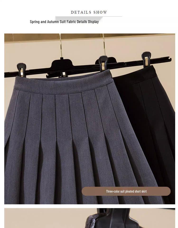 Women's Wool Pleated A-Line Skirt - Autumn/Winter 2025 - High Waist, Slim Fit, School Style, Thick JK Short Skirt