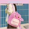 Cartoon Cute Pink Angel Flower Decor Plush Backpack For Students Daily Use