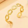 Gold Color Square Link Bracelet Hollow Out Women Bangle Open Cuff Bracelet  Wedding Jewelry Gift