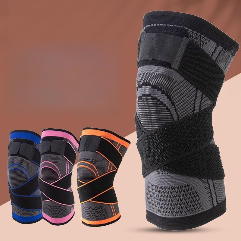 Sports Knee Pads Eight-character Straps Pressurized New Nylon Breathable Basketball Football Volleyball Brace Protector BandageElastic and Breathable