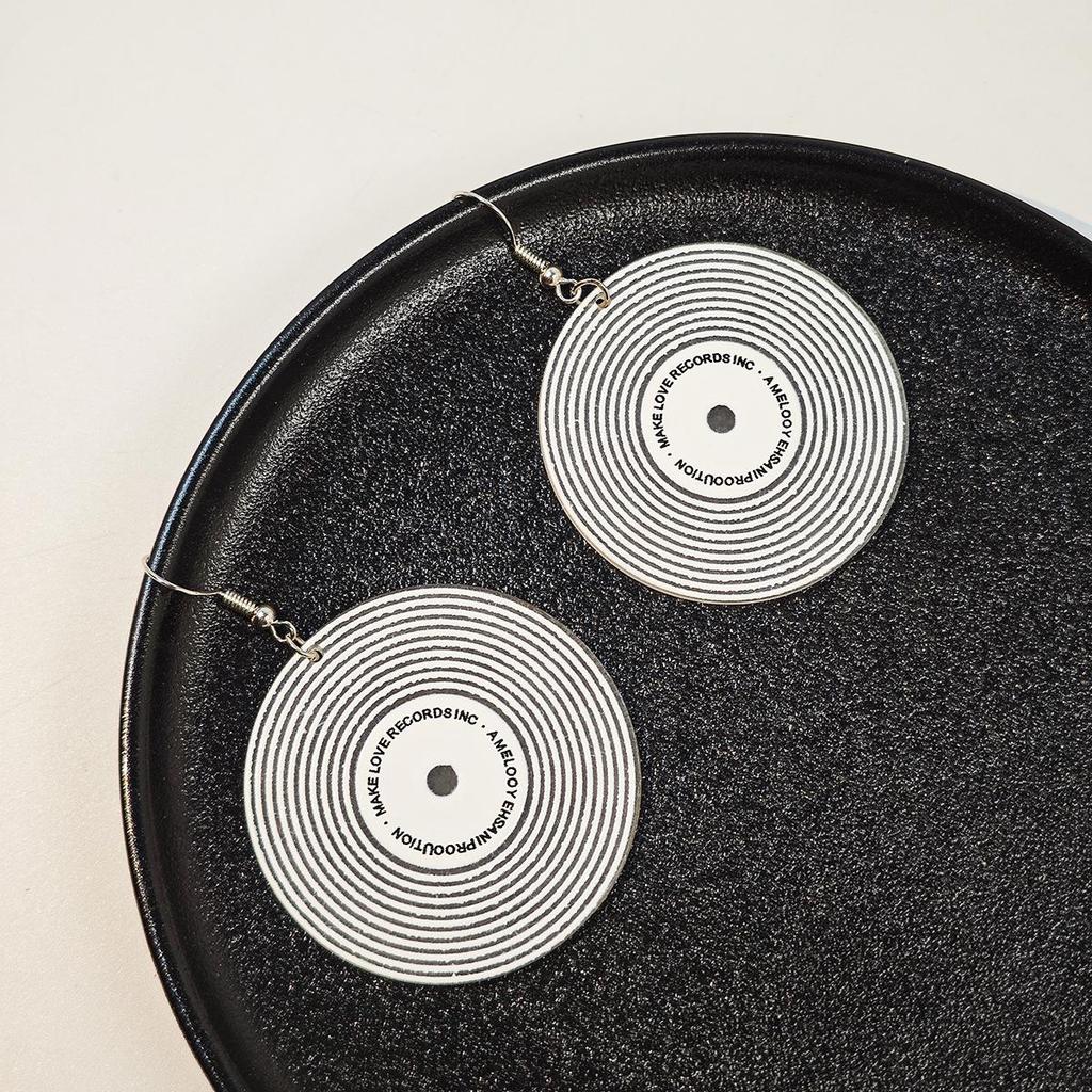 Креативные геометрические серьги в виде граммофонной пластинки для женщин