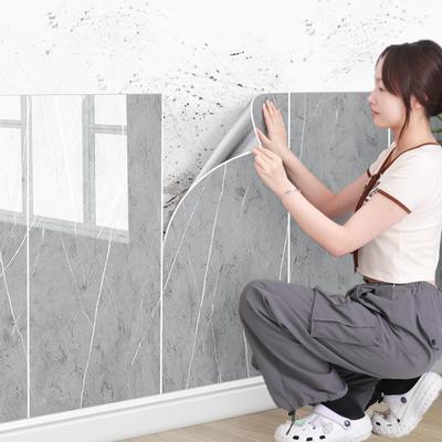 10 шт. самоклеящаяся наклейка на плитку для украшения стены туалета водонепроницаемая и анти-реальная мраморная алюминиево-пластиковая панель на стену