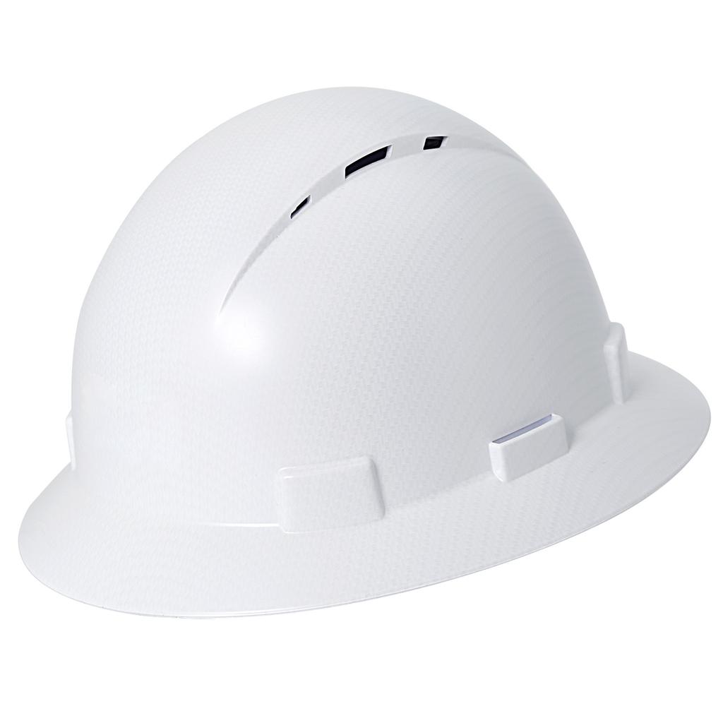 Wide Full Brim Safety Helmet Carbon Fiber Pattern Construction Work Cap Lightweight High Strength Railway Protective Hard Hat