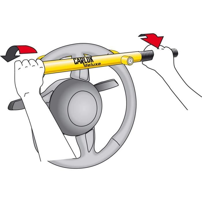 Tierxxl KLEINMETALL Carlok Deluxe voiture Barre antivol volant griffes d'arrêt