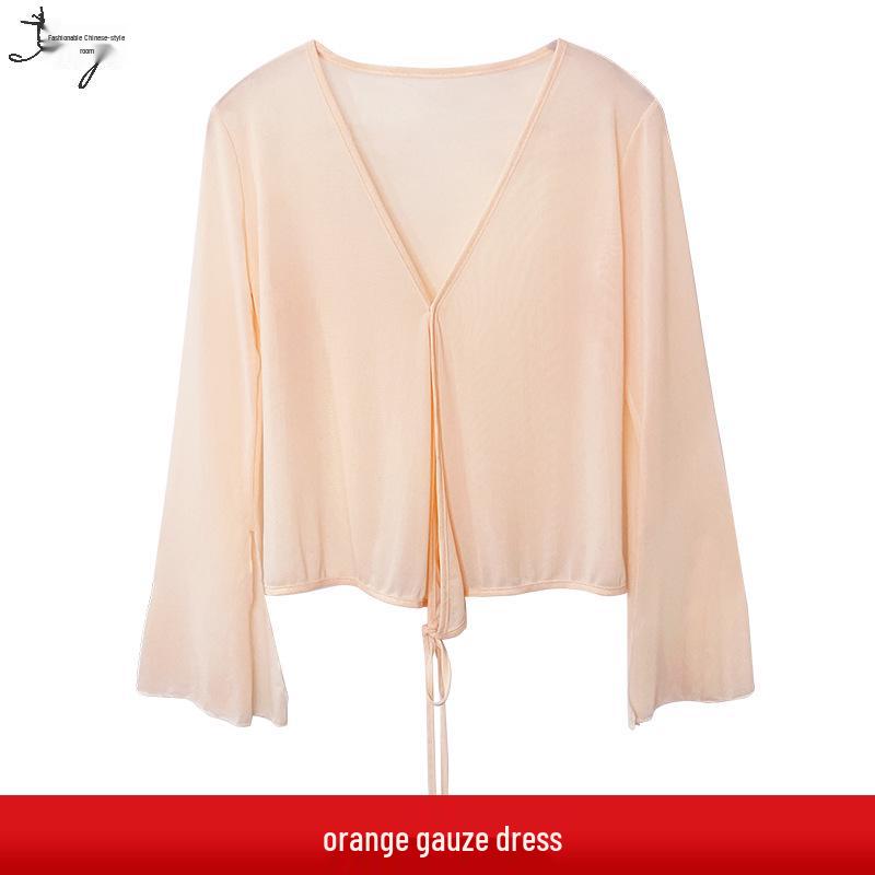 Костюм для китайского классического танца: Женский комплект из топа из сказочного газа и сетчатой юбки