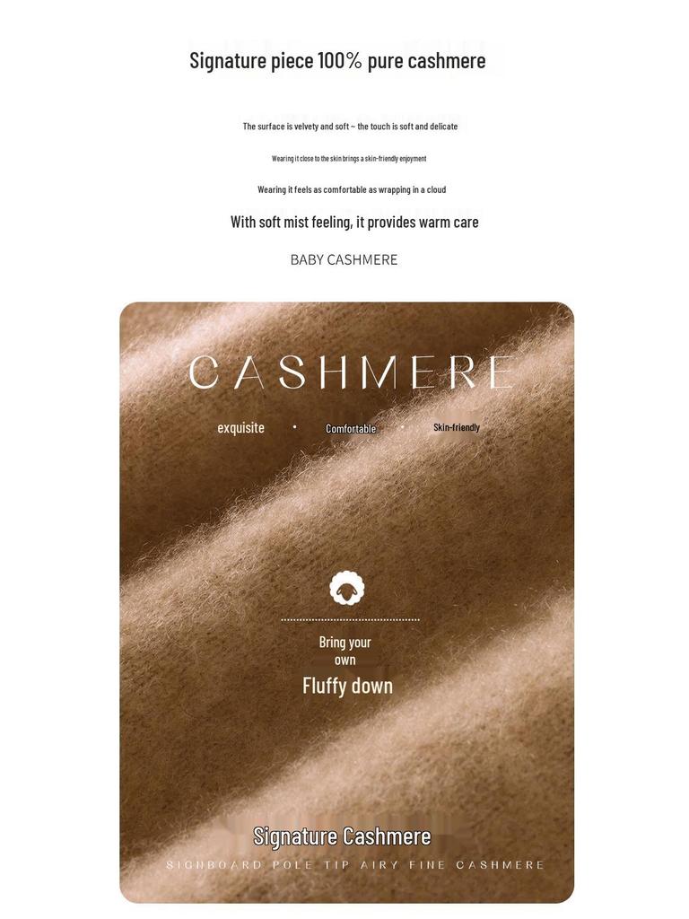 Женский утолщенный базовый свитер из кашемирового трикотажа с полувысоким воротником Осень/Зима 2024